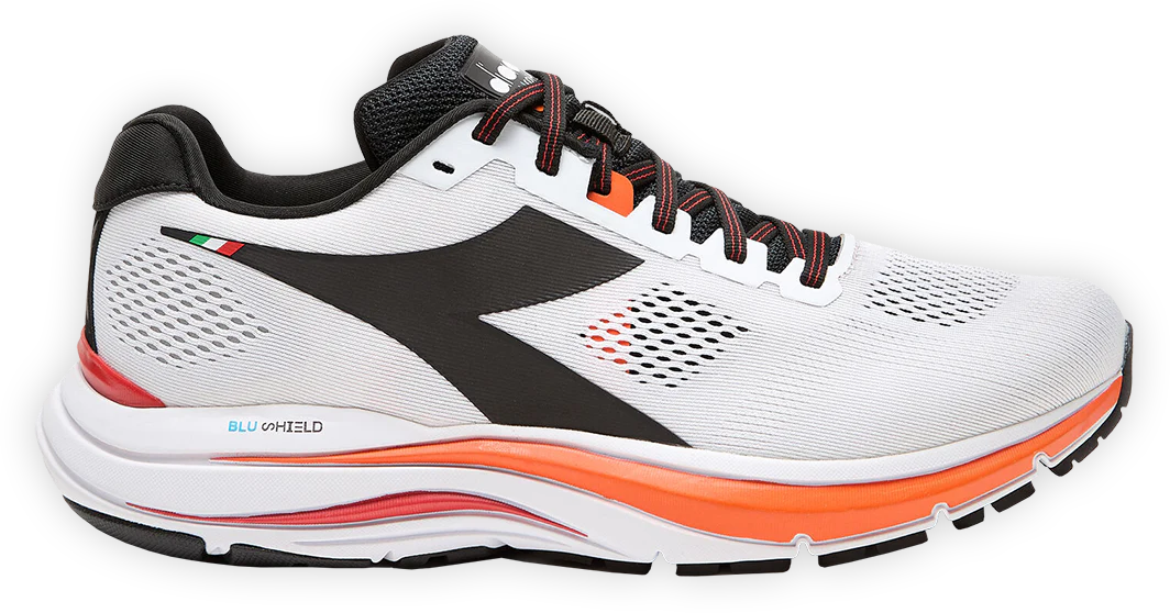 light grey orange diadora shoe